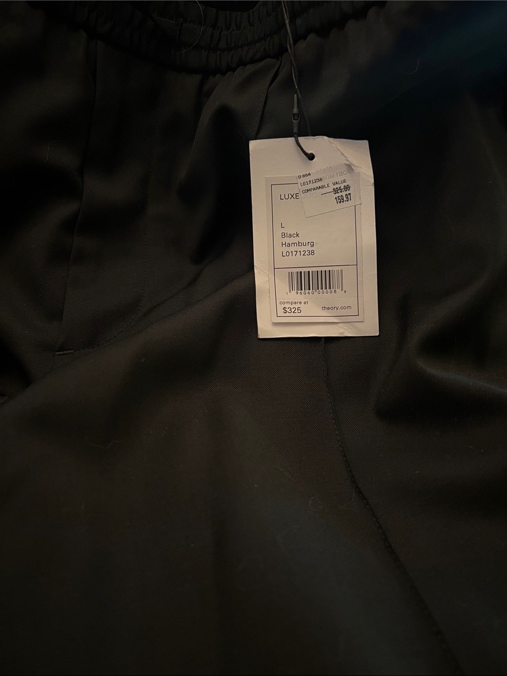 Theory Black Luxe Hamburg Trousers